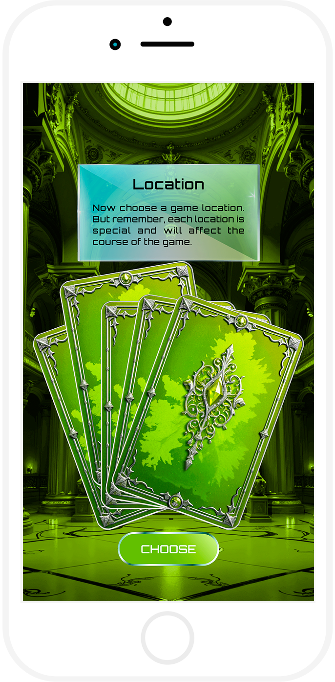Game screen showing location selection
